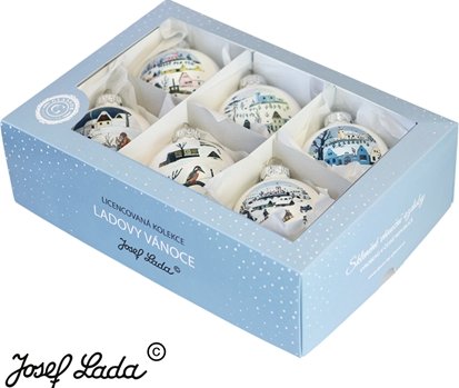Set 6 vánočních ozdob Josef Lada