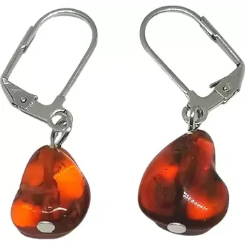 Náušnice Jantarové naušnice s chirurgickou ocelí nepravidelné