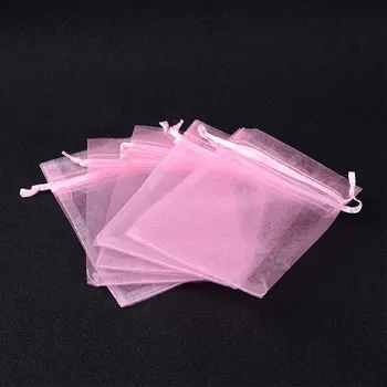 Dárková taška Dárkový látkový pytlíček růžovy 9x7 cm