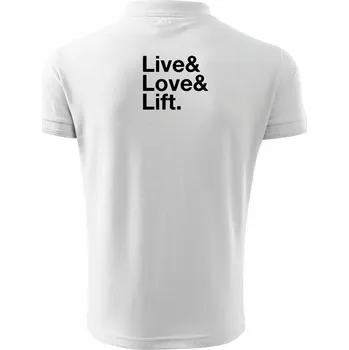 Pánská košile Live, love, lift - Polokošile pánská Pique Polo 203 - 5XL ( Bílá )