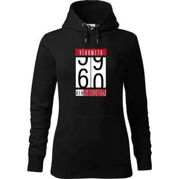 Dámská mikina DOBRÝ TRIKO Dámská mikina s potiskem Věkometr 60 Velikost dámské mikiny: S, Barva: Černá