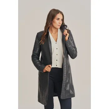 Městský batoh Dámský kožený plášť tmavě modré barvy (S - 36)