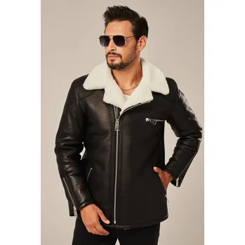 Pánský kabát Pánský stylový kabát z ovčí kůže (L - 52)