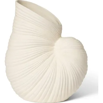 Váza Ferm Living Kameninová váza Shell Pot Off White