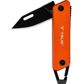 Pracovní nůž TRUE UTILITY Kapesní kompaktní zavírací nůž s karabinou TRUE UTILITY® Modern Keychain Knife orange