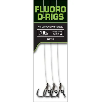 Rybářský háček FOX - Návazce Carp Ready Rigs Fluoro D-Rig, 3ks, vel. 4