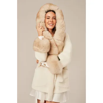 Dámský jarně-podzimní kabát s kapucí (XL - 42)