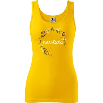 Dámské tričko DOBRÝ TRIKO Dámské tílko s potiskem Nevěsta kruh Velikost: L, Barva: Žlutá