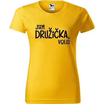 Dámské tričko DOBRÝ TRIKO Dámské tričko s potiskem Jsem družička, vole! Barva: Žlutá, Velikost: L