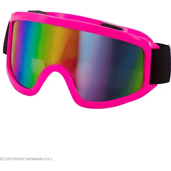 Karnevalový doplněk Retro lyžařské brýle růžové 80. léta