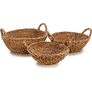 Koš na prádlo Giftdecor Kulaté košíky z mořské trávy GOW, 3 kusy