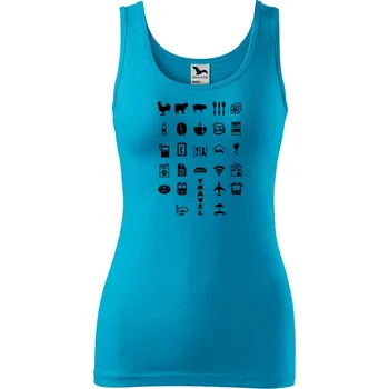 DOBRÝ TRIKO Dámské tílko s potiskem Travel Velikost: XL, Barva: Tyrkysová