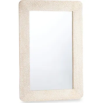 Zrcadlo Giftdecor Nástěnné zrcadlo LINES&CURVES v mangovém dřevěném rámu, 60 x 90 cm