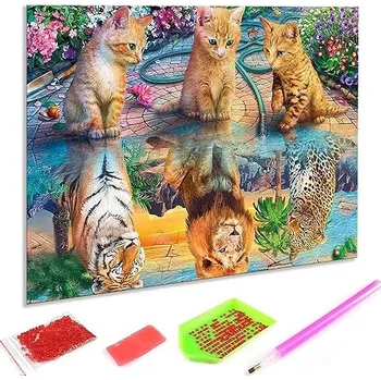 Diamantové malování Diamantová mozaika - kočky a šelmy