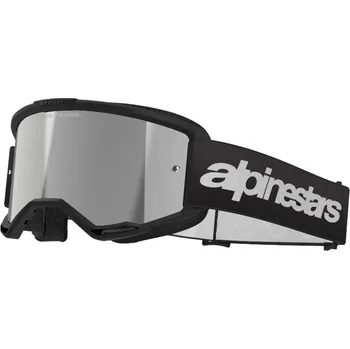 Helma na motorku Motokrosové brýle Alpinestars Vision 3 Wordmark black/mirror silver