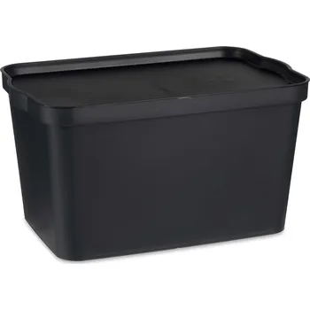 Úložný box Kipit Uzavíratelný box s víkem COMPACT, 24 l, černý