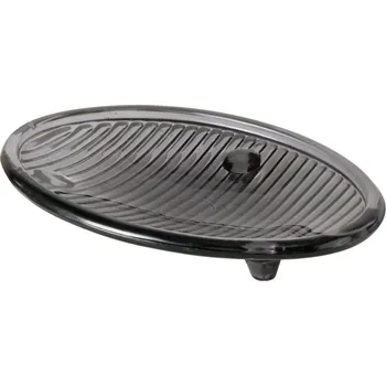 Boltze Skleněná miska na mýdlo BANGO, antracitová, 15 x 10 cm