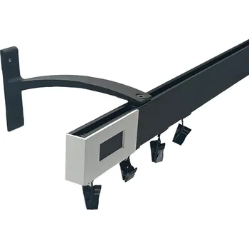 Garnýž Kovovégarnýže.cz Garnýže Square line elegance passa černá matná Varianta jednořadá nebo dvouřadá: Dvouřadá, Délka: 151-200cm, Uchycení látky: kolečkový jezdec+šnekový háček