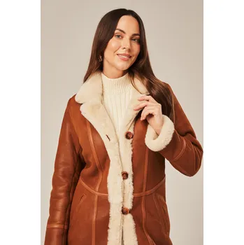 Dámský kabát Dámský kožich v délce pod kolena (XXXL - 48)