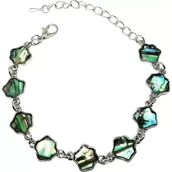 Náramek Náramek s perletí Paua abalone kytičky jemné