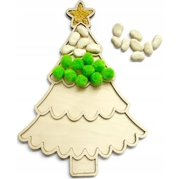 Výuková hračka Smyslová vánoční stromeček WYSYPYWANKA Montessori - rozvoj jemné motoriky