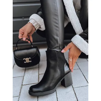 Dámské kozačky Dámské kotníkové boty na silném podpatku BLACKOUT ZY0519 Barva: Černá, Velikost: 36