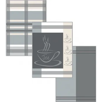 Utěrka Vesna Utěrky z hladké bavlny Čaj šedý 3 ks 50x70 cm