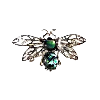 Brož Brož a přívěsek včelka s mušlí Paua (2 v 1)