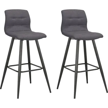 Barová židle byLIVING Simone barová židle sada 2 kusů, černý kov, antracitová tkanina |
