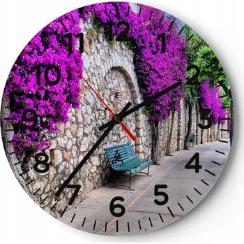 Hodiny Nástěnné hodiny do obýváku 40x40 Město Kulatý Hodiny na skle Loft Tiché