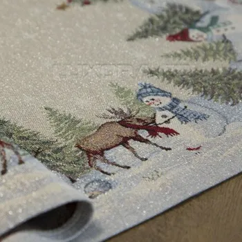 ubrus Gobelín Vánoční ubrus Sněhulák a sob - ubrus 100 x 100 cm