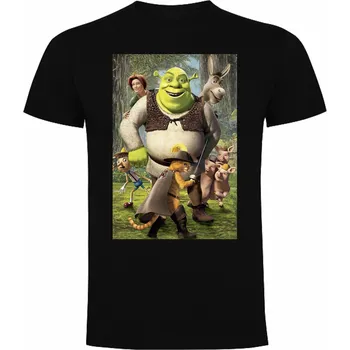 Chlapecké tričko Tričko Shrek Wallpaper Barva: černá, Velikost: XXL