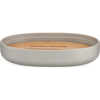 Mýdlenka Berilo Mýdlenka CLEAN s bambusovou odkapávací mřížkou, šedá