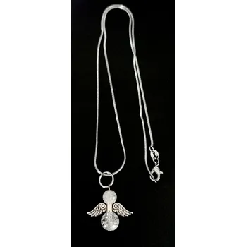 Přívěsek Pukaný křišťál anděl s řetízkem z bižuterie