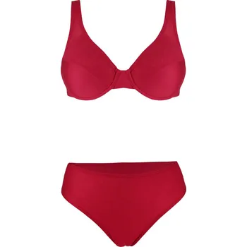 Dámské plavky Pestra dámské nevyztužené plavky M červená