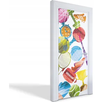 Fototapeta Samolepící dekorativní nálepka na dveře a nábytek Barevné sporty 85x205 cm