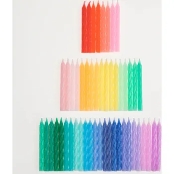 Dortová svíčka MERI MERI Mini svíčky na dort - Rainbow Twisted 50x