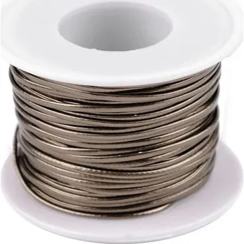 Šňůra z eko kůže šíře 1,5 mm (25m), stříbrná tmavá