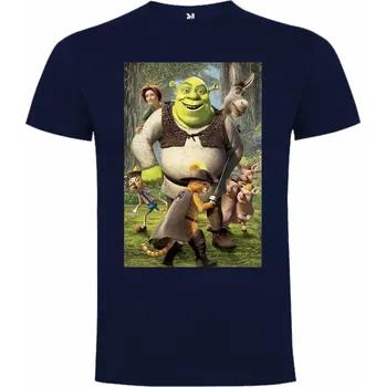 Chlapecké tričko Tričko Shrek Wallpaper Barva: Námořnická modrá/Navy, Velikost: 86/92 - 1 až 2 roky