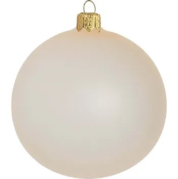 Skleněná ozdoba v matné krémové barvě