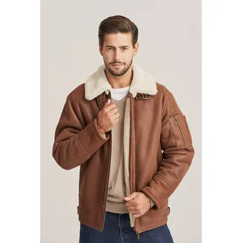 Pánský zimní kabát Pánský krátky dubeňák - Pánská zimní pilot bunda (XL - 58)