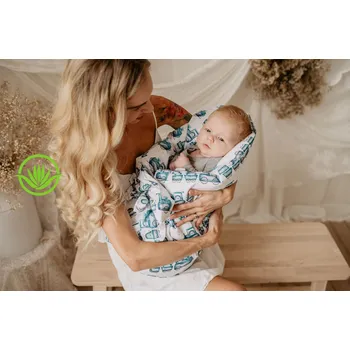 Zavinovačka MIMOUŠEK Péřová zavinovačka Aloe Vera monster Velikost zavinovačky: 80x80 cm, Varianta péřové zavinovačky: péřová výplň + povlak zapínání na knoflíky