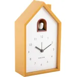 Karlsson Kukačkové hodiny CUCKOO, 12 x 20 x 6 cm, žlutá barva