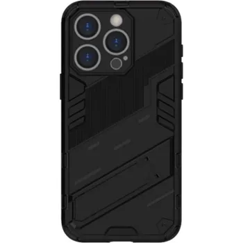 Pouzdro na mobilní telefon Odolný ochranný kryt se stojánkem pro iPhone 16 Pro - černý