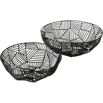 Boltze Kovové dekorační misky GRAPHINA, 2 ks, Ø 25-30 cm