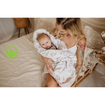 Zavinovačka MIMOUŠEK Péřová zavinovačka Aloe Vera eucalyptus růžový Velikost zavinovačky: 80x80 cm, Varianta péřové zavinovačky: péřová výplň + povlak zapínání na knoflíky