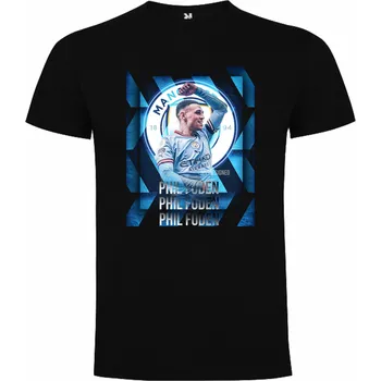 Chlapecké tričko Bavlněné tričko Phil Foden - anglický profesionální fotbalista Barva: černá, Velikost: L