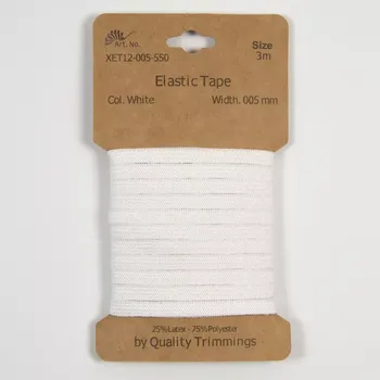 Pruženka hladká BÍLÁ 5mm, karta 3m (E) (Gumy)