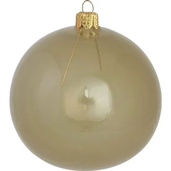 Vánoční ozdoba Skleněná čirá ozdoba v olivově zelené barvě