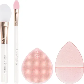 Kosmetická sada Brushworks Facial Detox Set exfoliační čisticí polštářky 1 ks + exfoliační tamponek 1 ks + aplikátor obličejové masky 2 ks kosmetická sada